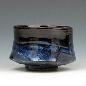 Blue Tea Bowl Yunomi Tea Coffee Whiskey Wine Whatever Stoneware Cup 5 oz. 2.5 x 3 x 3 Goneaway Pottery Y5201 image 3