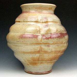 Vessel with Ridges Shino Vase Shiny Multi-colored Gold Luster Shino 8.5 x 7.5 x 7.5 Goneaway Pottery V5636 image 7