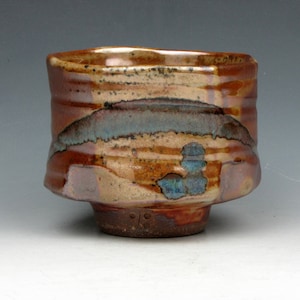 Cup - Yunomi - Tea Bowl - Whiskey - Wine - Whatever - Shino - Stoneware - 6 oz.  - 2.5" x 3" x 3" - Goneaway Pottery - (Y3386)