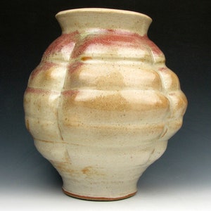 Vessel with Ridges Shino Vase Shiny Multi-colored Gold Luster Shino 8.5 x 7.5 x 7.5 Goneaway Pottery V5636 image 5