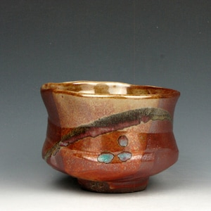 Cup - Yunomi - Tea Bowl - Whiskey - Wine - Whatever - Shino - Stoneware - 6 oz.  - 2.5" x 3.5" x 3.5" - Goneaway Pottery - (Y4100)