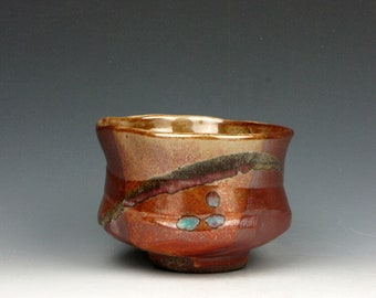 Cup - Yunomi - Tea Bowl - Whiskey - Wine - Whatever - Shino - Stoneware - 6 oz.  - 2.5" x 3.5" x 3.5" - Goneaway Pottery - (Y4100)