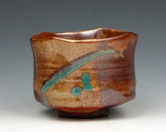 Cup - Yunomi - Tea Bowl - Whiskey - Wine - Whatever - Shino - Stoneware - 8 oz.  - 2.5" x 3.5" x 3.5" - Goneaway Pottery - (Y3350)