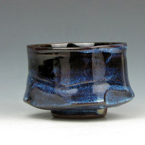 Blue Tea Bowl Yunomi Tea Coffee Whiskey Wine Whatever Stoneware Cup 5 oz. 2.5 x 3 x 3 Goneaway Pottery Y5201 image 5