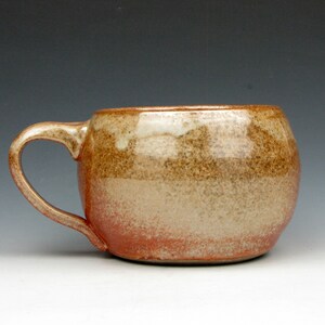 Huge Mug Shino Gold Luster Shino Coffee Tea Soup Cup 3.5 x 6.5 x 5 19 oz Goneaway Pottery M3161 image 6