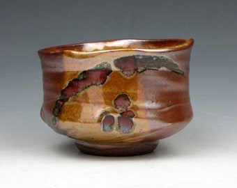 Cup - Yunomi - Large - Tea Bowl - Whiskey - Wine - Whatever - Shino - Stoneware - 8 oz.  - 3" x 3.5" x 3.5" - Goneaway Pottery - (Y3415)