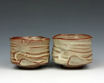 Whiskey Sippers (2) - Yunomi Set - Tea Bowl Set - Whiskey - Wine - Whatever -  4 oz. - Goneaway Pottery - (YS1066)