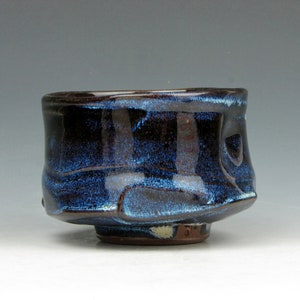 Blue Tea Bowl Yunomi Tea Coffee Whiskey Wine Whatever Stoneware Cup 5 oz. 2.5 x 3 x 3 Goneaway Pottery Y5201 image 6