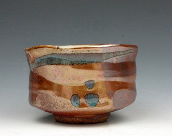 Cup - Yunomi - Large - Tea Bowl - Whiskey - Wine - Whatever - Shino - Stoneware - 8 oz.  - 2.5" x 3.5" x 3.5" - Goneaway Pottery - (Y3479)