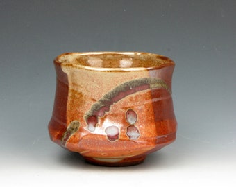 Cup - Yunomi - Large - Tea Bowl - Whiskey - Wine - Whatever - Shino - Stoneware - 8 oz.  - 3" x 3.5" x 3.5" - Goneaway Pottery - (Y3974)