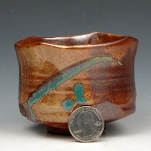 Cup Yunomi Tea Bowl Whiskey Wine Whatever Shino Stoneware 8 oz. 2.5 x 3.5 x 3.5 Goneaway Pottery Y3350 image 2