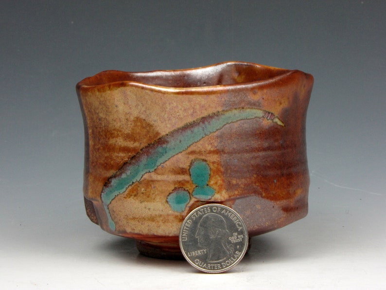 Cup Yunomi Tea Bowl Whiskey Wine Whatever Shino Stoneware 8 oz. 2.5 x 3.5 x 3.5 Goneaway Pottery Y3350 image 2