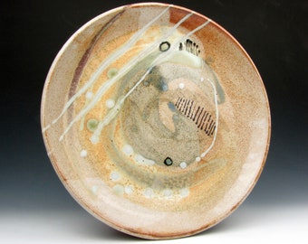 Plate - Platter - Dish - Abstract  - Decorated - 1.5" x 12.5" x 12.5" - Goneaway Pottery - (P5759)