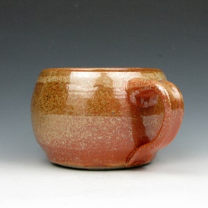 Huge Mug Shino Gold Luster Shino Coffee Tea Soup Cup 3.5 x 6.5 x 5 19 oz Goneaway Pottery M3161 image 3