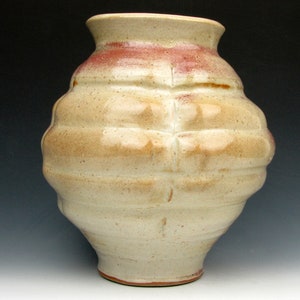 Vessel with Ridges Shino Vase Shiny Multi-colored Gold Luster Shino 8.5 x 7.5 x 7.5 Goneaway Pottery V5636 image 6