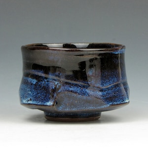 Blue Tea Bowl Yunomi Tea Coffee Whiskey Wine Whatever Stoneware Cup 5 oz. 2.5 x 3 x 3 Goneaway Pottery Y5201 image 4