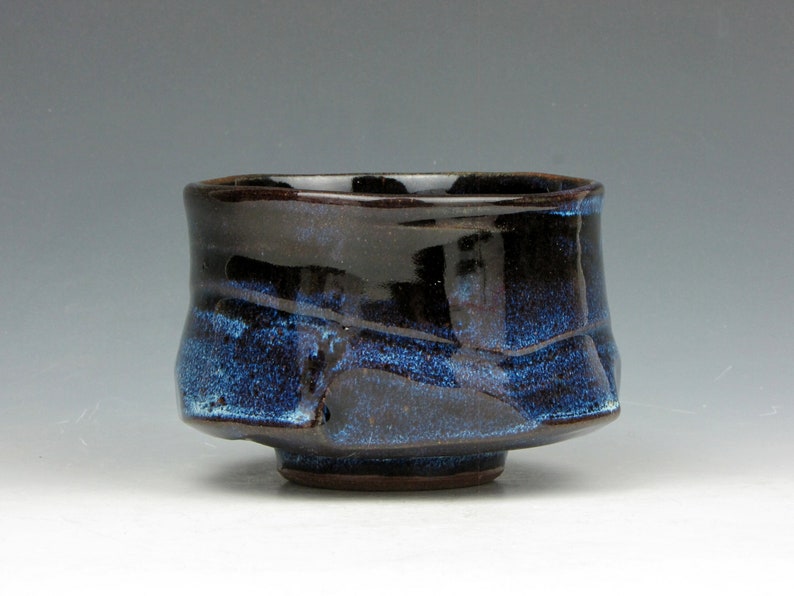 Blue Tea Bowl Yunomi Tea Coffee Whiskey Wine Whatever Stoneware Cup 5 oz. 2.5 x 3 x 3 Goneaway Pottery Y5201 image 4