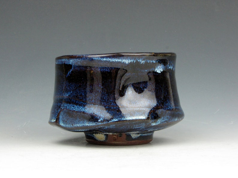 Blue Tea Bowl Yunomi Tea Coffee Whiskey Wine Whatever Stoneware Cup 5 oz. 2.5 x 3 x 3 Goneaway Pottery Y5201 image 7