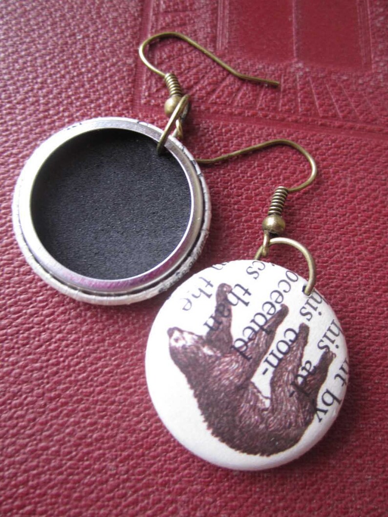 Keyword Key earrings Book Page jewellery steampunk earrings Etsy