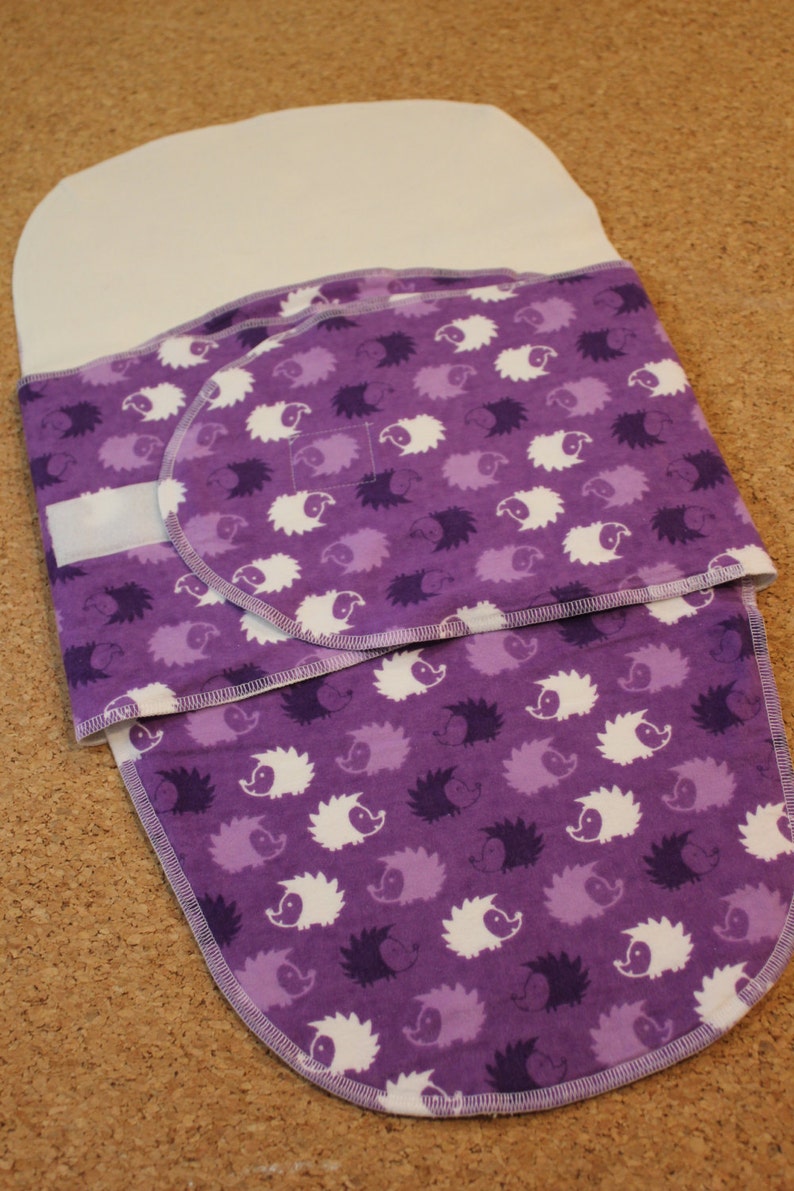 Purple Hedgehogs Organic Cotton Sleep Pocket Swaddle