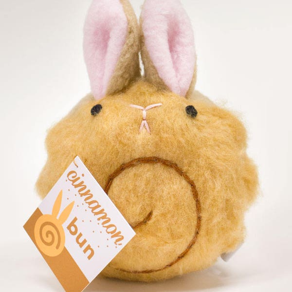 Mini Cinnamon Bun Handmade Plush Toy (Kawaii Plush, Plush Donut, Plush Bunny, Made In Seattle, Cinnamon Bun, Plush Rabbit, Handmade Toy)
