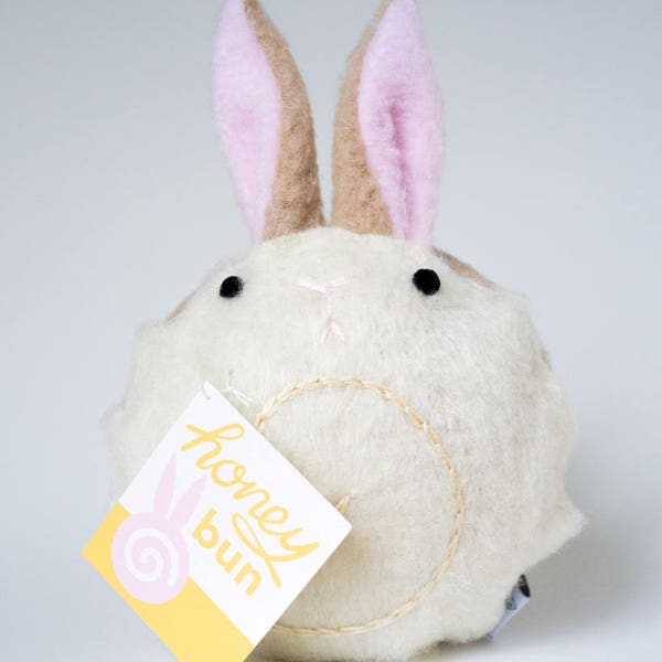 Mini Honey Bun Handmade Plush Toy (Kawaii Plush, Plush Donut, Plush Bunny, Made In Seattle, Honey Bun, Plush Rabbit, Handmade Toy)
