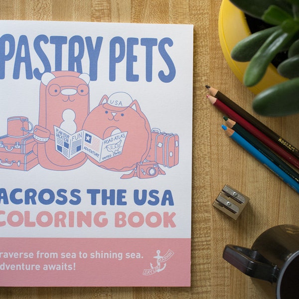 Pastry Pets Across the USA Coloring Book
