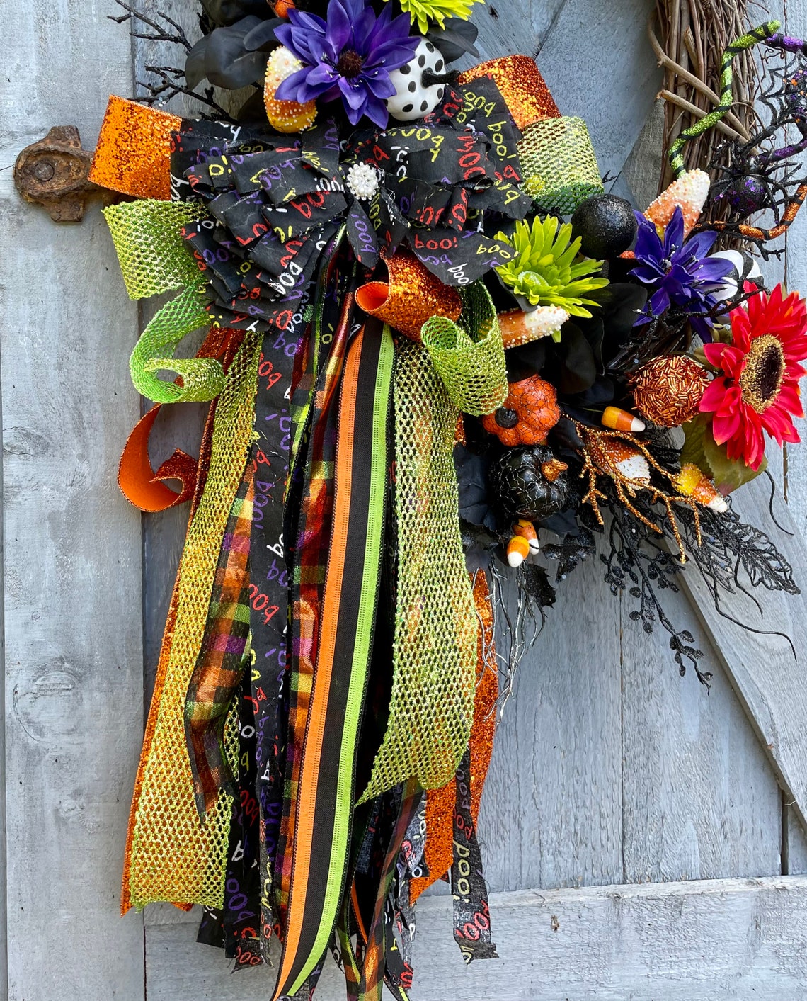 Halloween Grapevine Halloween Wreath Glitzy Glam Sparkly Etsy