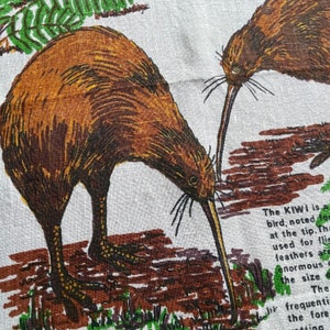 1982 Retro linen ‘Kiwi’ New Zealand tea towel