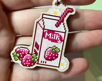 Cute Strawberry Milk Charm