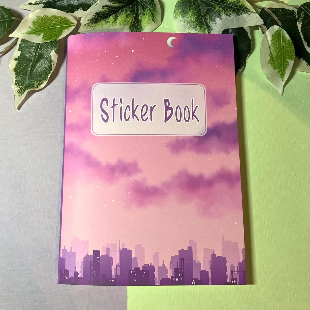 Reusable Blank A5 Stickerbook, Handmade Skyline Sticker Book With 40 ...
