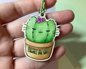 Cute Prickly Cactus Cat Charm