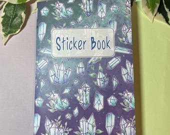 Reusable Blank A5 Stickerbook, Handmade Crystal Sticker Book with 40 Pages for safekeeping and collecting of your favorite Stickers