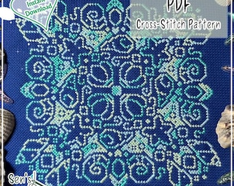 Mandala a conchiglia - Schema per punto croce, download in PDF