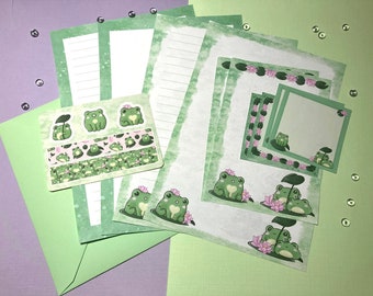 Cute Letter Set, Frog Letter Set, 12 piece Penpal Set