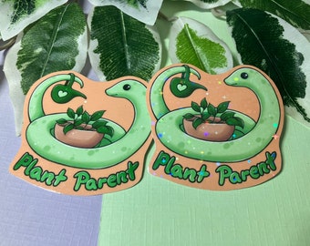 Cute Plant Parent Snake Sticker to decorate your Laptop, Planners, Journal, Paper Crafts