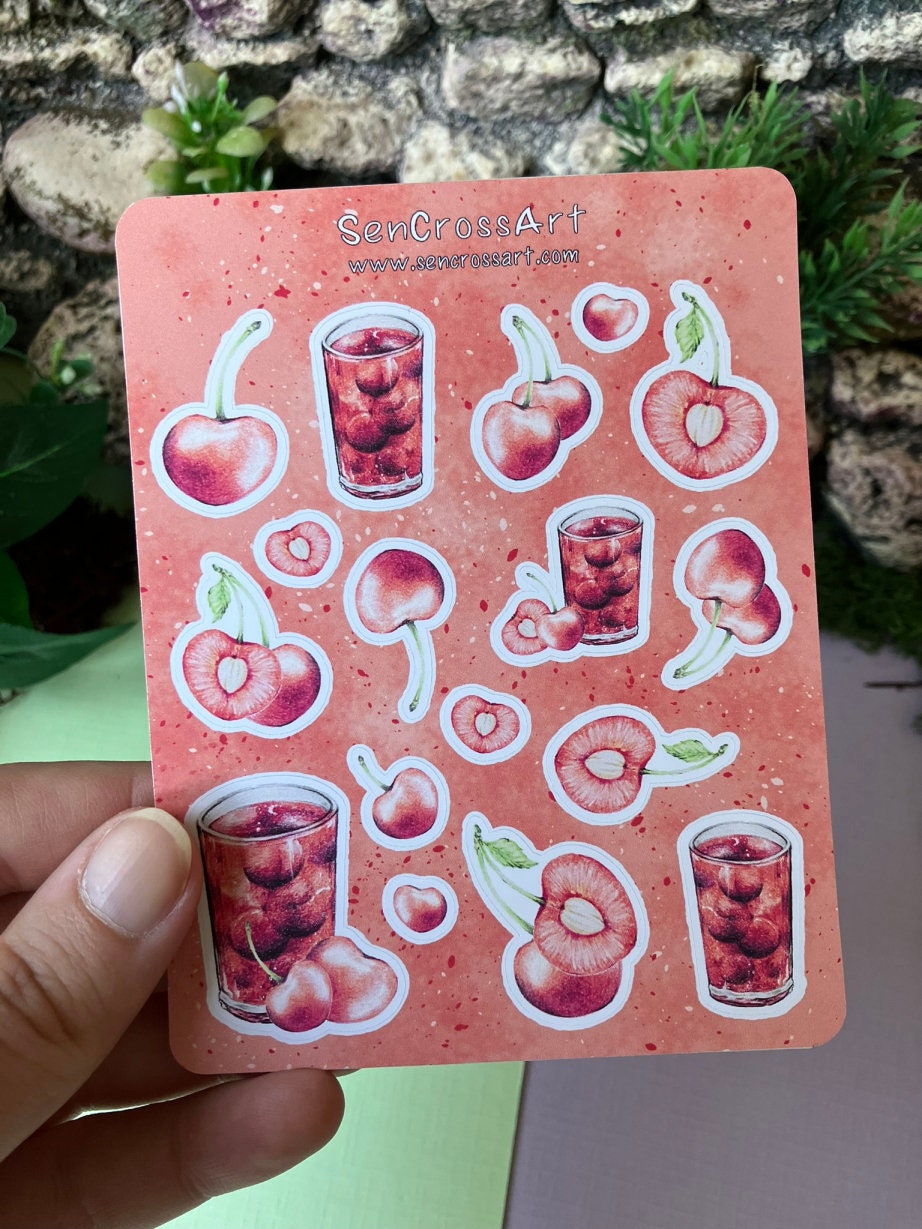 Cherry Sticker Sheet - Etsy