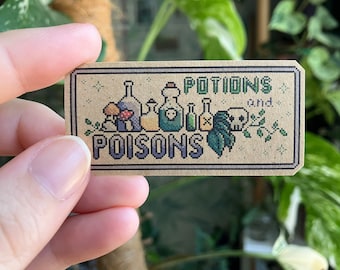 Potions and Poisons Sticker, spooky decorative kraft paper sticker for Planners, Journal, Paper Crafts