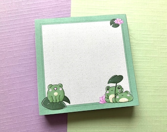 Blocco note carino, blocco note a forma di rana fatto a mano, blocco note con 50 pagine per prendere appunti o da utilizzare con il tuo planner, diario, bujo o scrapbooking