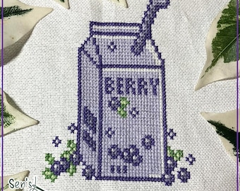 Blueberry Drink - Cross Stitch Pattern, PDF download