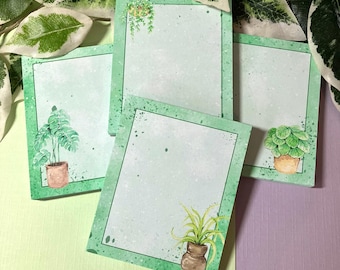 Blocchi note con piante da appartamento, blocco note fatto a mano, blocco note con 50 pagine per prendere appunti o da utilizzare con il tuo planner, diario, bujo o scrapbooking