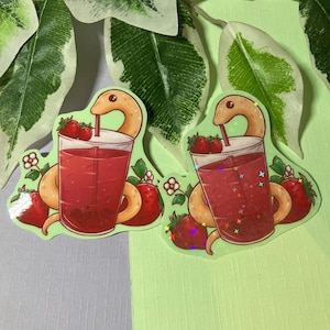 Adesivo in vinile impermeabile simpatico serpente fragola