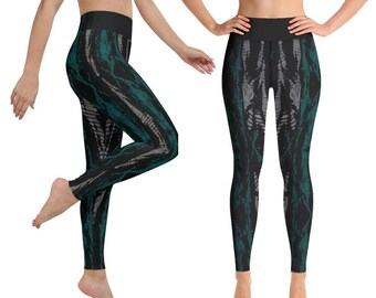 Abstract Pattern Yoga Leggings, Tie Dye Print, Festival Leggings, Rave Activewear, High Waisted Leggings, Buttery Soft Gym Outfit