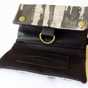 Leather Rolling Tobacco Pouch, Leopard Print Wallet, Coin Purse, Gift for Smoker