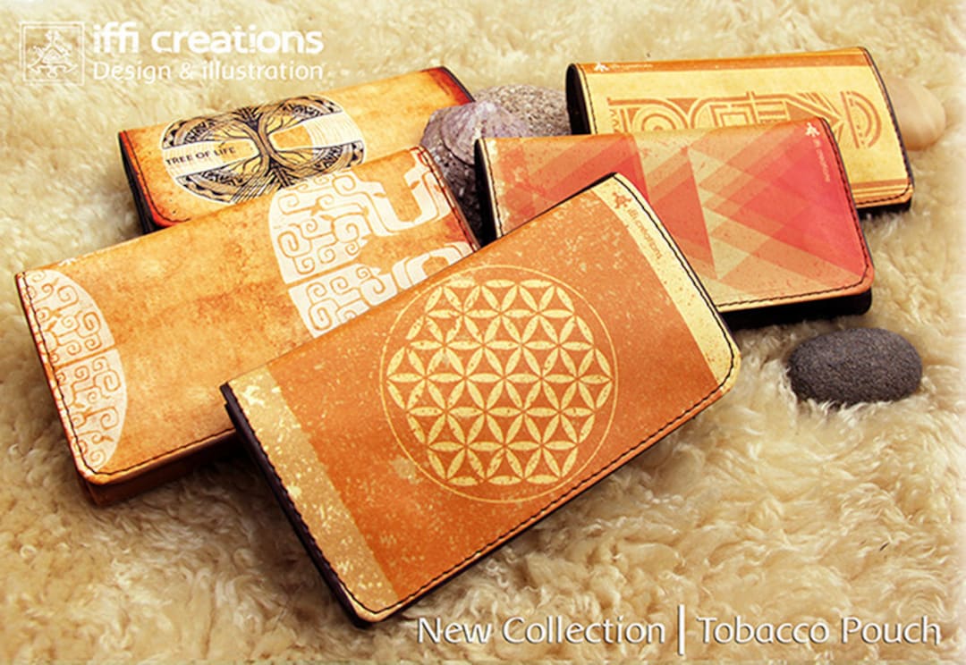 Designed Tobacco Pouch, Bohemian Tobacco Case, Pouch for Tobacco, Flower of  Life Rolling Tobacco Pouch, Smoking Accessories, Iffi Creations