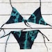 Sexy Bikini Set, Womens Bathing Suit, Two Piece Swimsuit, Boho Bikini, Tie Dye Dark Blue Bikini, Seamless Bikini, Dark Turquoise Bikini 