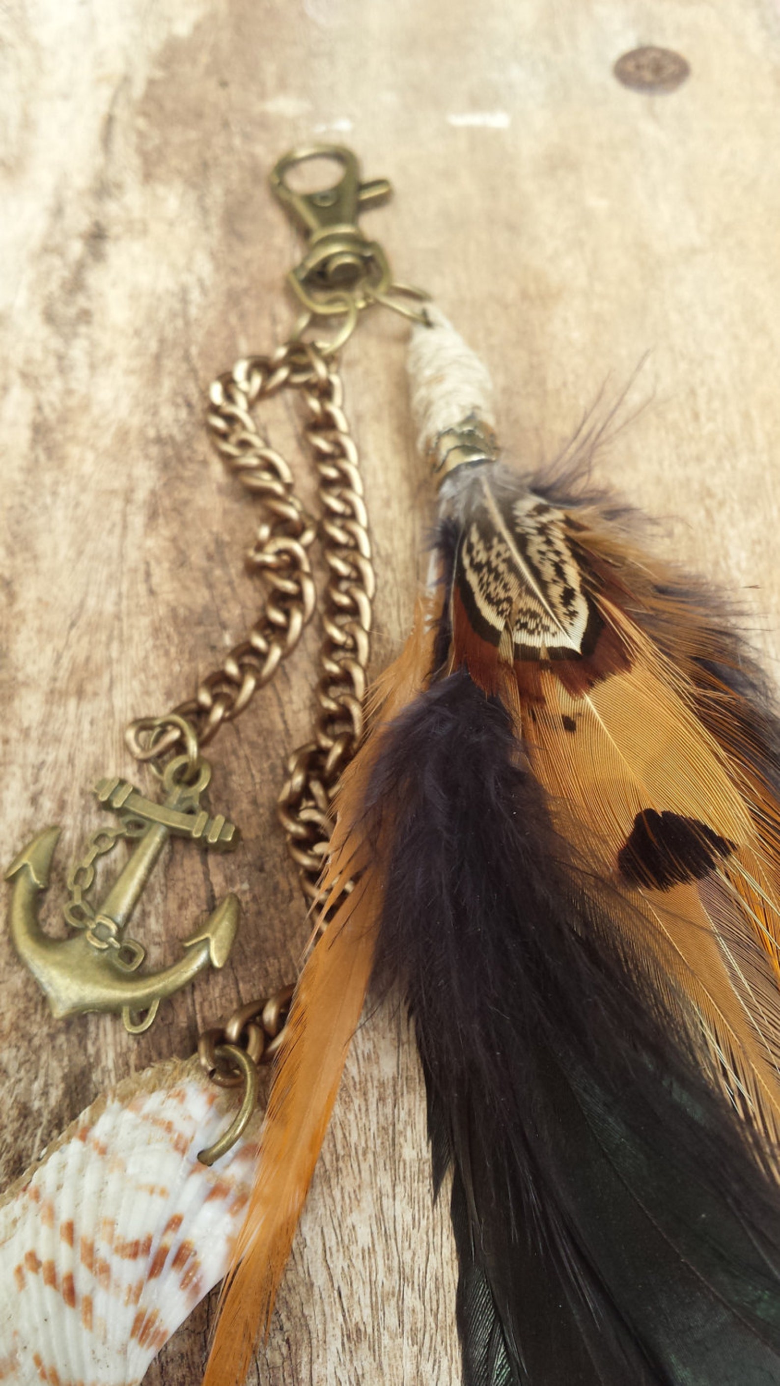 Feathers Keychain Tassel Boho Accessories Key Chain Brown - Etsy