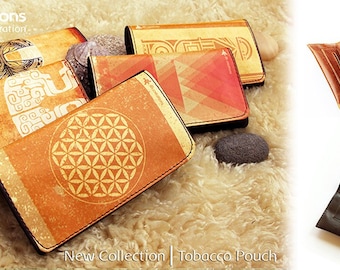 Rolling Tobacco Pouch, Bohemian Style Case, Leather Tobacco Bag, Pipe Bag Filter Paper Case, Tobacco Accessories, Gift for Smoker