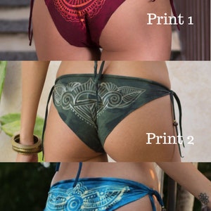 Sexy Bikini Set, Boho Bikini, Donkergroene Bikini, iffi creaties bikini, Tweedelig badpak, Tie Dye Bikini, Festival Wear, Tribal Bikini afbeelding 7