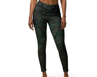 Peacock Design Yoga Leggings: Women's Boho Activewear